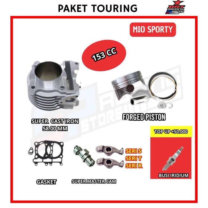 PREMIUM BRT Paket Touring 3 Bore UP Mio Sporty -Blok Piston-Noken AS RRA
