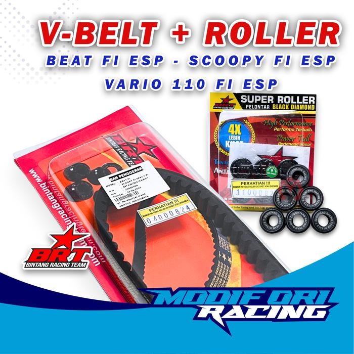 PREMIUM BEAT ESP - PAKET VBELT ROLLER BRT BEAT FI ESP ROLLER BRT SCOOPY FI ESP VANBELT BRT VARIO 110