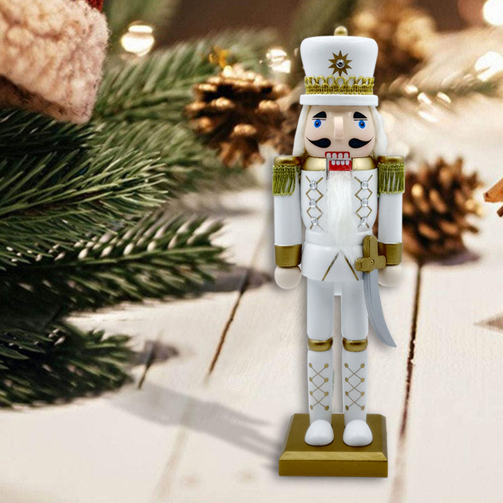 Small Wooden Nutcracker Soldier Christmas Tabletop Personalized Desktop Decoration for Fireplaces Ma