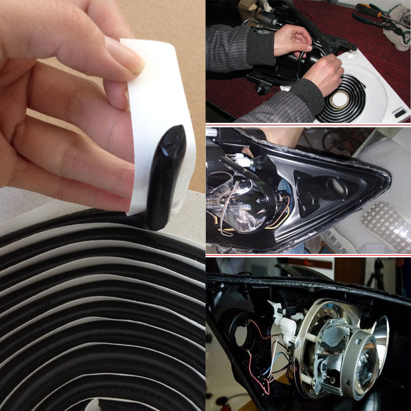 1 Buah 4M Lem Karet Butil Lampu Depan Sealant Retrofit Penyegelan Kembali Lampu Depan Hid Pita Lem P
