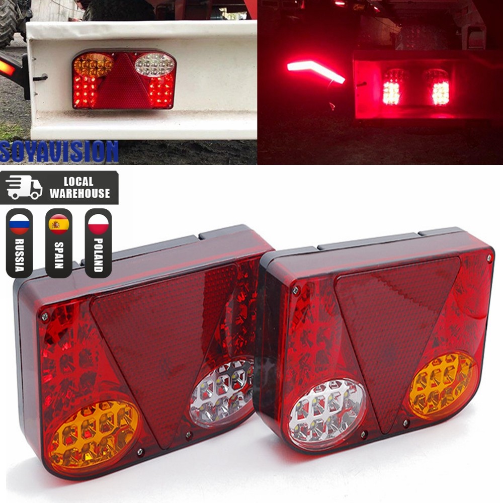 2 Buah 12V LED Lampu Belakang Truk Mobil Lampu Rem Belakang Indikator Lampu Sinyal Belok untuk Van T