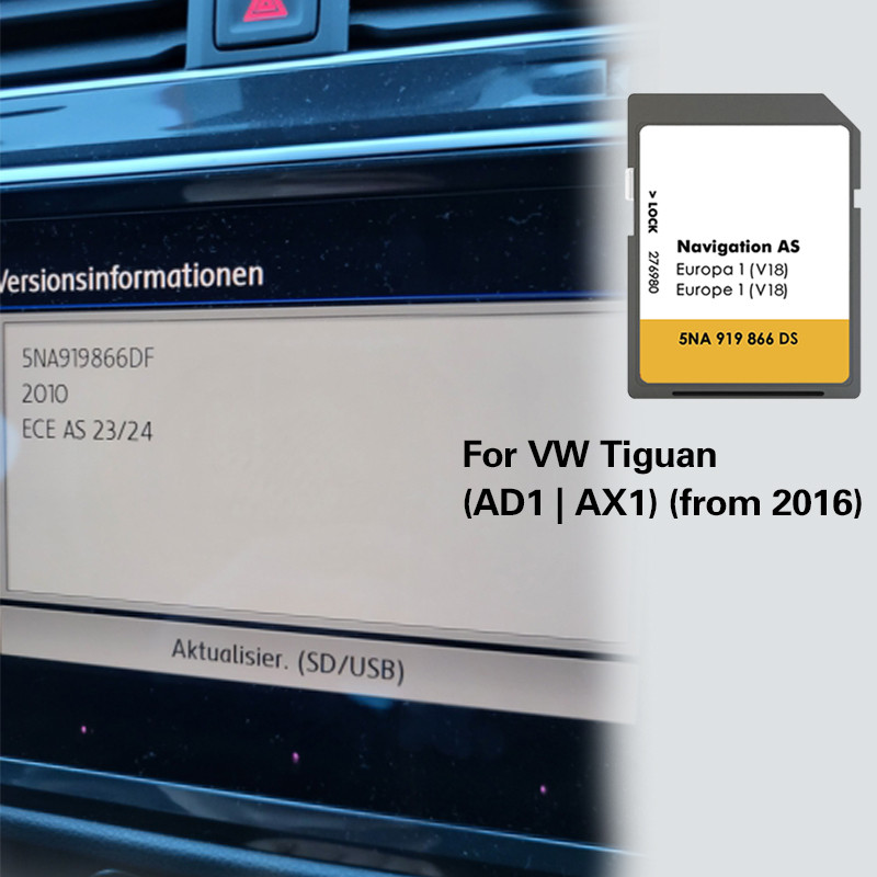 Untuk VW Tiguan AD1 AX1 dari 2016 Peta Navigasi SD 32GB Memori Flash Kartu Gps Eropa