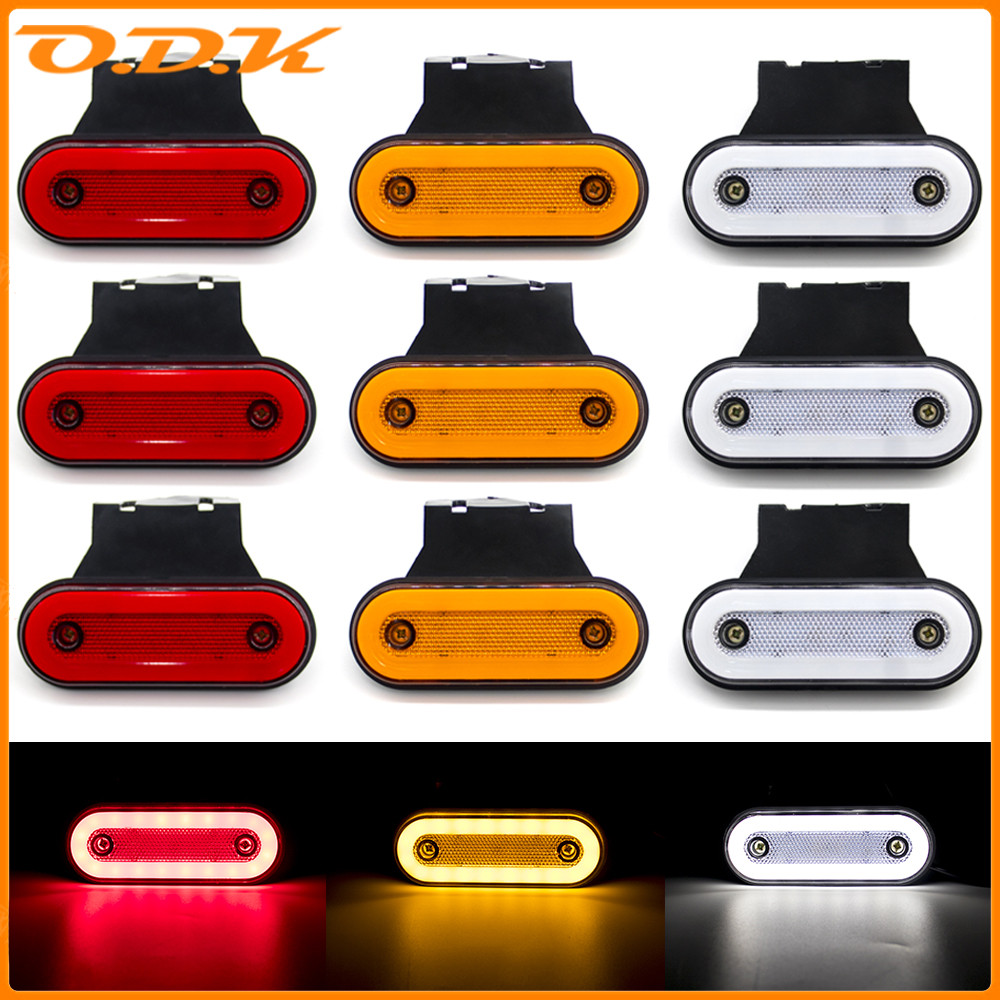 4/6/8/10x 12V 24V Led Lampu Penanda Samping dengan Braket Lampu Izin Truk Lampu Belakang Lampu Parki
