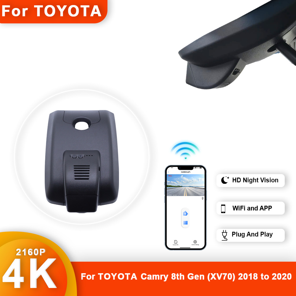 Untuk Toyota Camry 8th Gen (XV70) 2018-2020 4K Kamera Dasbor untuk Perekam Kamera Mobil Kamera Dasbo