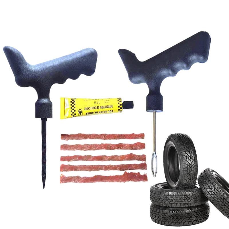 Kit Perbaikan Ban Kit Perbaikan Steker Ban Mobil Tahan Aus Adhesi Kuat Kit Steker Ban Profesional Tu