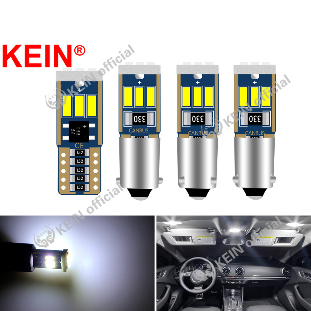 KEIN 6 Buah BA9S LED T10 Bohlam W5W T4W Led Mobil 363 H6W Bax9s Bay9s H21W 9smd 4014 Lampu Baji Samp