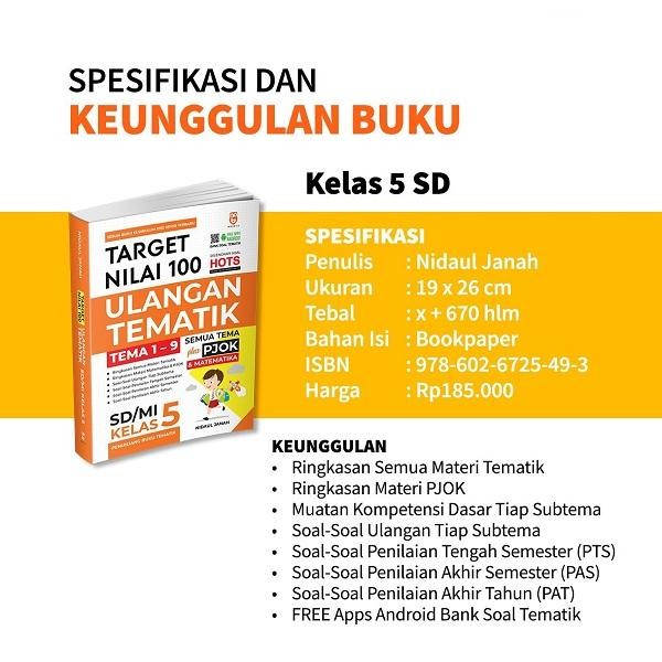 

Buku Sekolah Target Nilai 100 Ulangan Tematik SD/MI Kelas 5