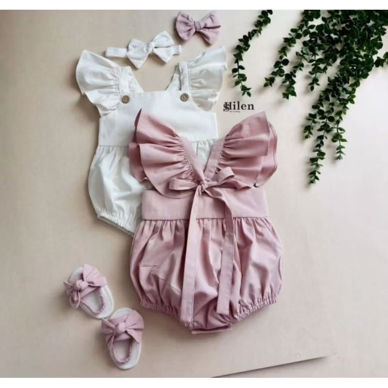 CUCI GUDANG Alicia Romper baby newborn jumpsuit bayi perempuan One set Pakaian kodok anak