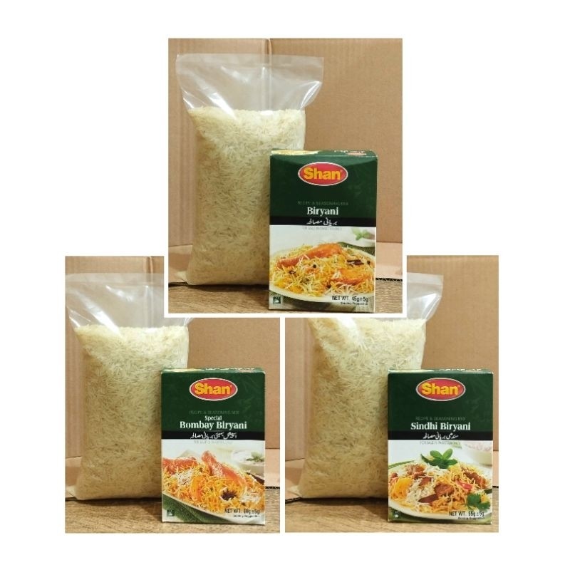 

SANS Paket Nasi Briyani ( Basmati 1kg + Bumbu Briyani Shan )
