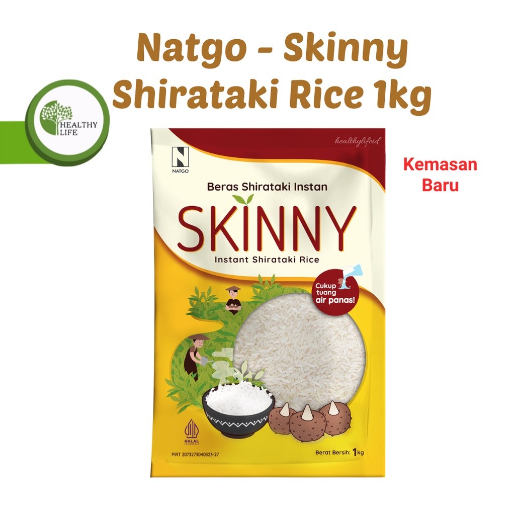 

SANS Natgo Skinny Shirataki Rice 1kg / Beras Skinny / Beras Porang Skinny Konjac Cocok Untuk Diet