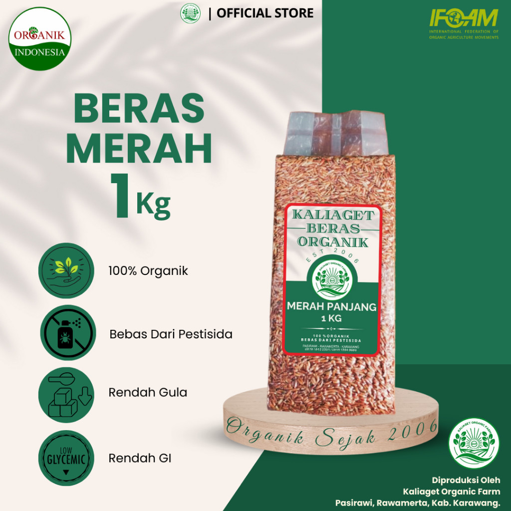 

SANS Kaliaget Beras Merah Organik 1 Kg (Pecah Kulit)