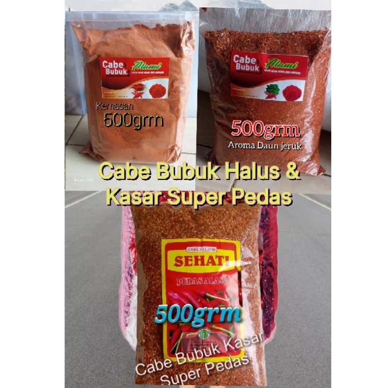 

SANS 500grm Cabe Bubuk Halus Dan Kasar Extra Pedas [ Alami ]