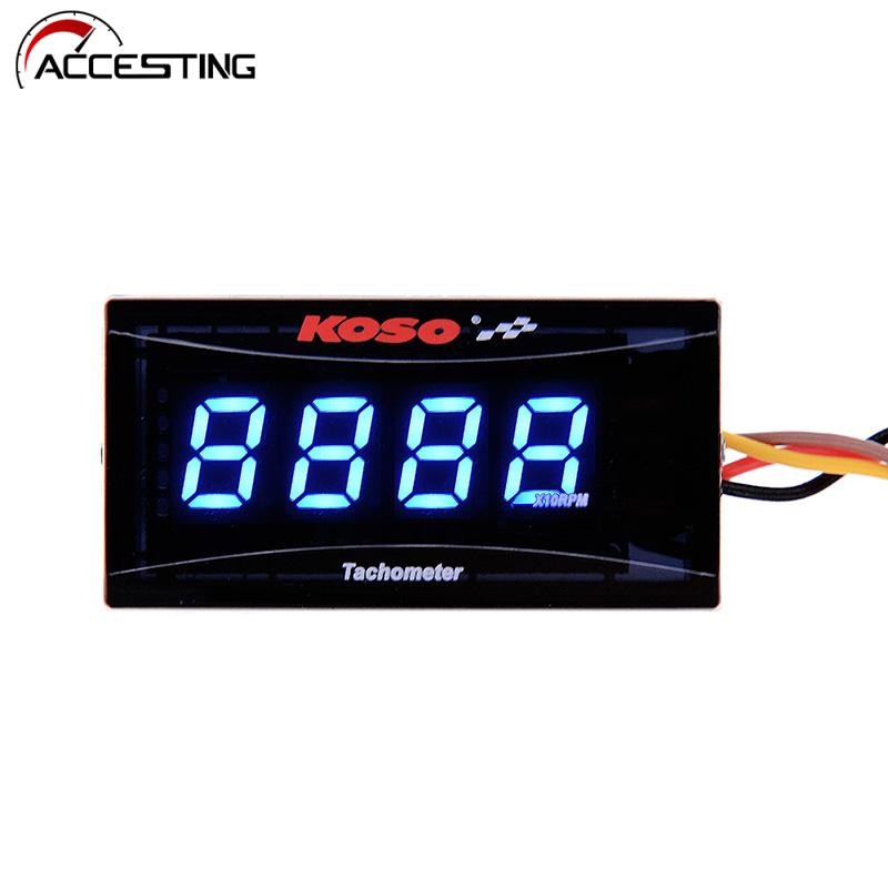 Digital Koso Mini RPM Tacho Meter LCD Display Mesin Tachometer Gauge untuk Balap Motor  YAMAHA KAWAS
