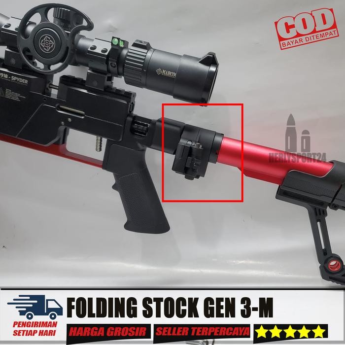 Folding Stock Popor Engsel Lipat Pcp Tactical Folding Stock Gen 3