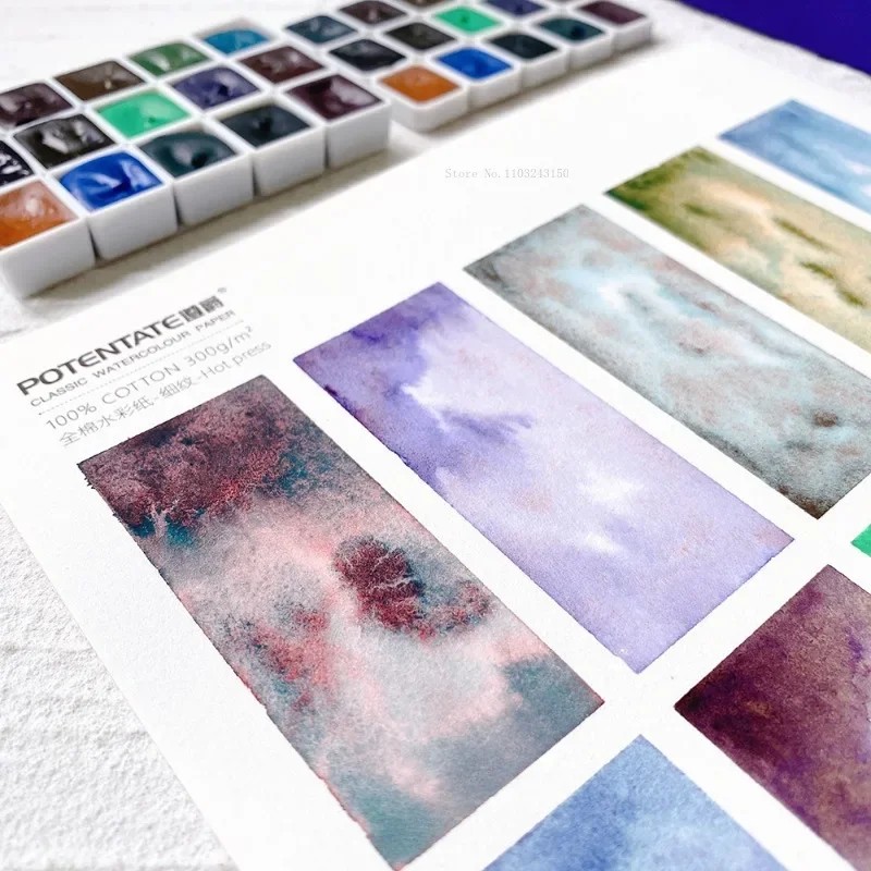 2.5ml New Super Vision Layered Color Semi-dry Solid Single Piece Watercolor Pigment Mineral Texture 