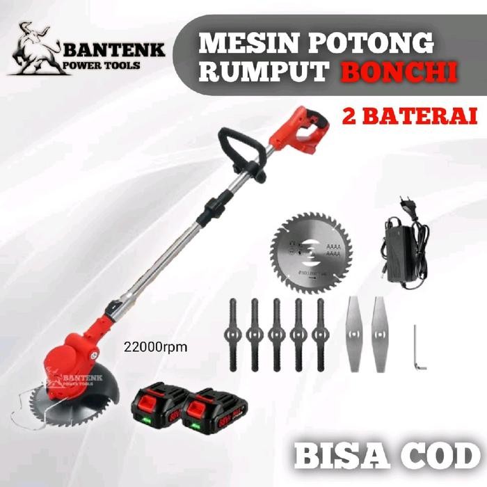 MESIN POTONG RUMPUT BONCHI 24V 2 BATERAI LENGKAP MESIN PANGKAS RUMPUT Kode 441