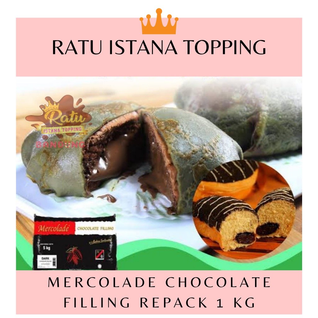 

RATU COKLAT ISIAN FILLING MERCOLADE 1 KG REPACK UNTUK ISIAN ROTI BOMBOLONI SELAI COKLAT PASTA ENAK