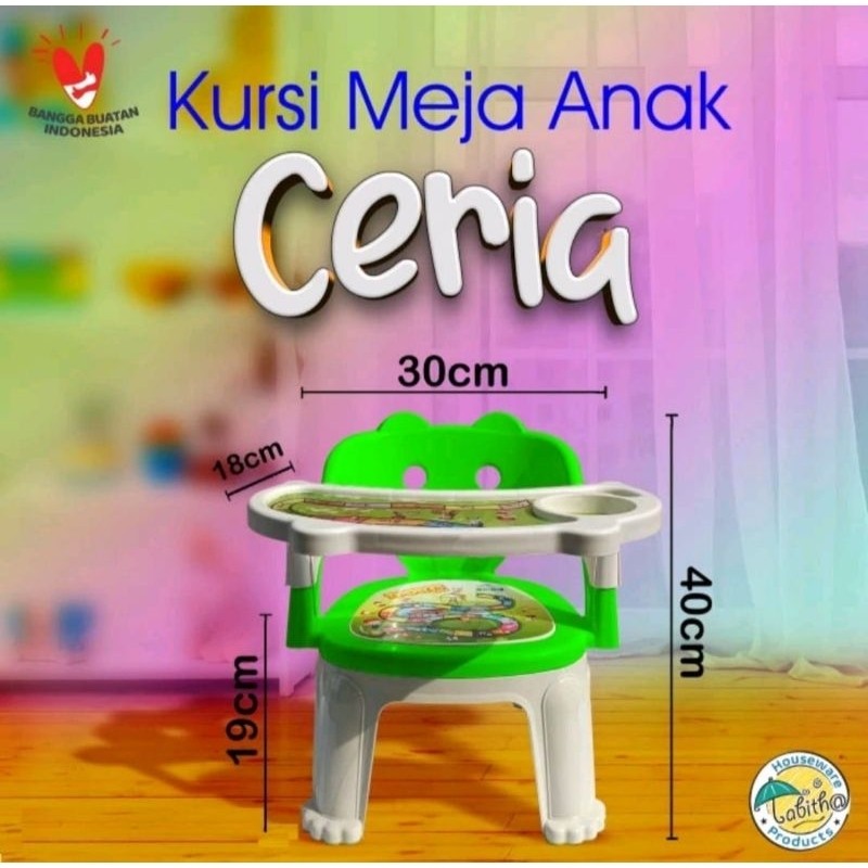 Kursi Makan Bayi / Kursi Meja Makan Anak Plastik / Kursi Anak Tabitha