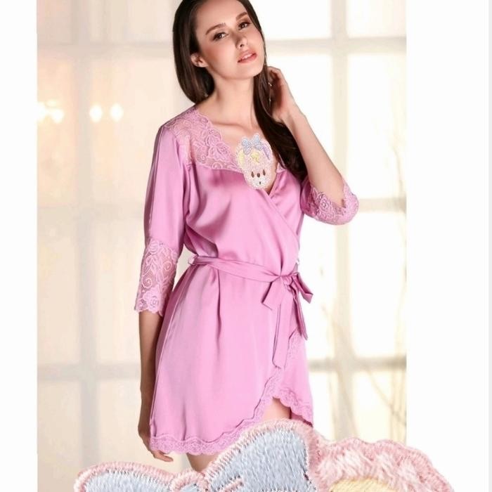 kimono wanita baju tidur satin