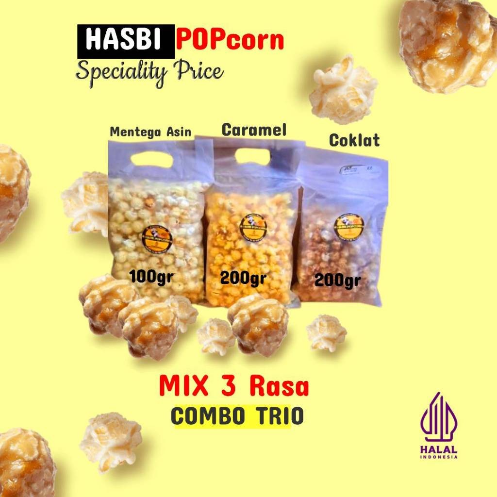 

POPCORN CARAMEL 500 GRAM -Hasbi snack / BIG BALL / JUMBO MUSHROOM MENTEGA ASIN 500GRAM/HAMPERS