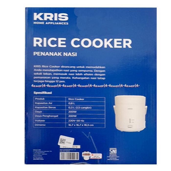 Kris Rice Cooker Penanak Nasi 0.3L Rice Cooker Mini Putih Travelling