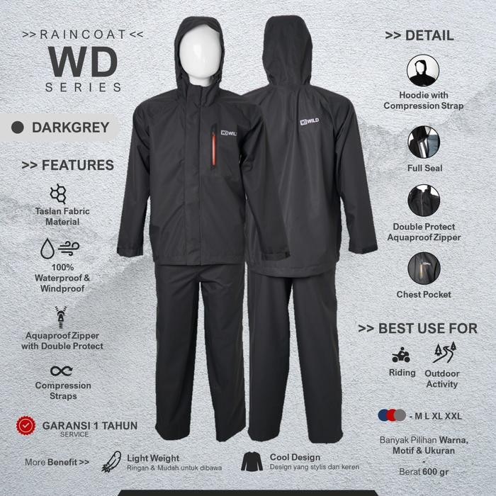 Promo Wd Wild Jas Hujan Raincoat Waterproof Original Outdoor Jaket Hujan Best Seller