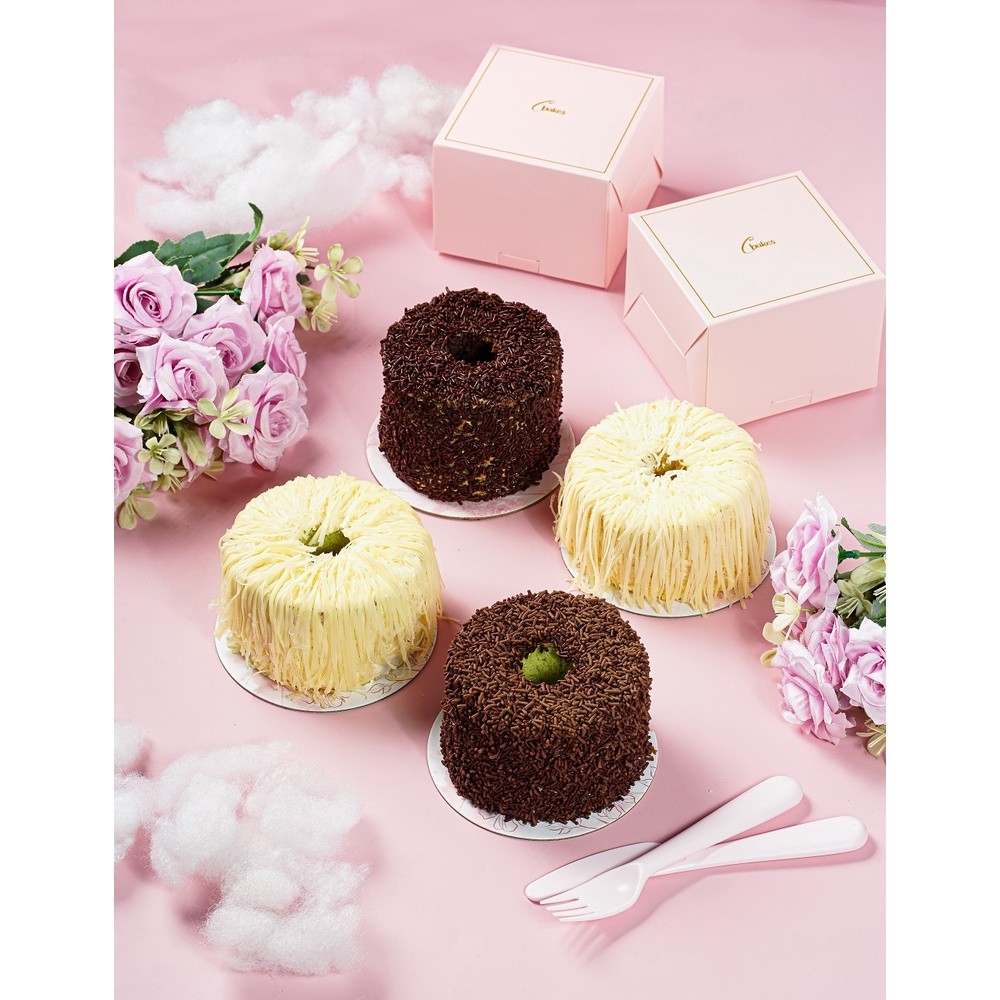 

C BAKES - Kue Bolu Chiffon Cake isi 4 HALAL Sifon Pandan Keju Pandan Coklat Keju Coklat Earlgrey
