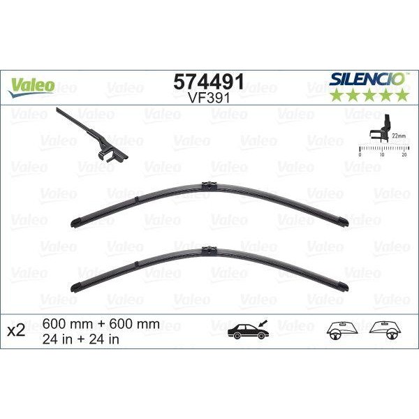 Wiper Blade Mercy W203 W212 - Set Valeo