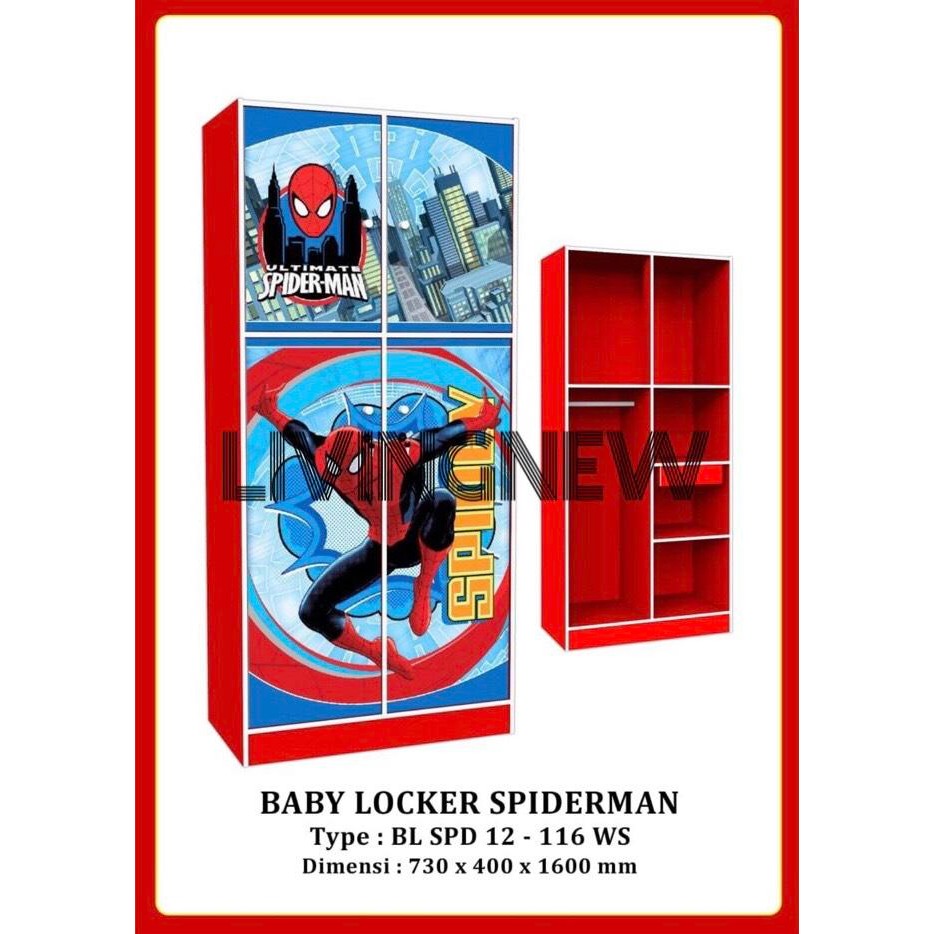 Lemari Pakaian Anak Karakter Hellokitty / Batman / Spiderman / Frozen