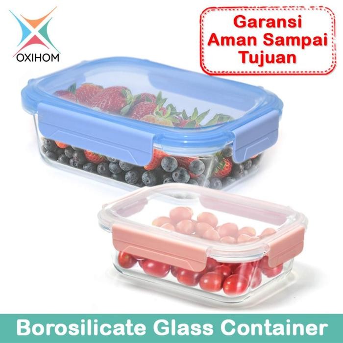 

Oxihom Kotak Tempat Makan Kaca Glass Food Container Kedap Udara G2 Karet