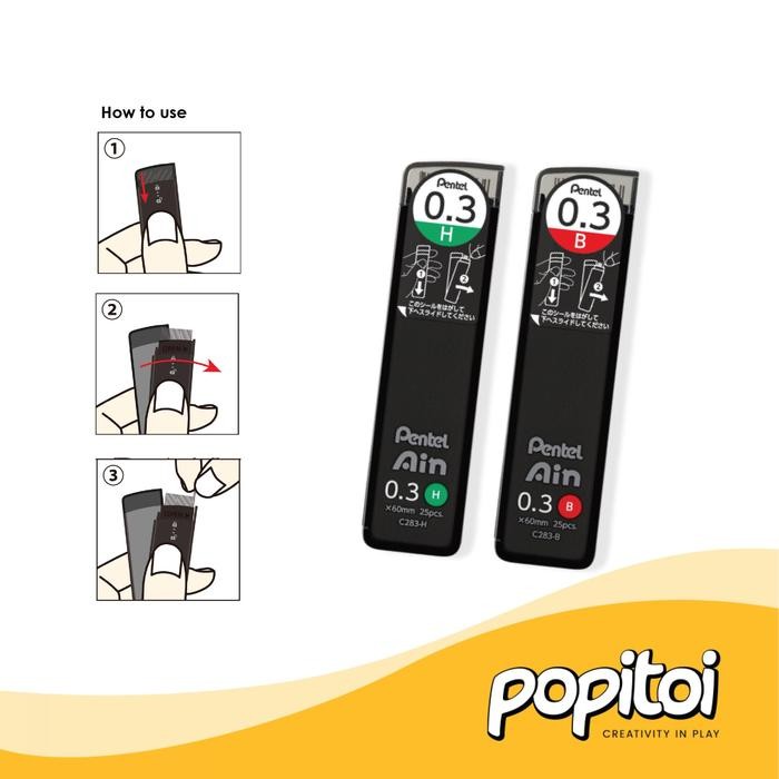 

Pentel Ain Mechanical Pencil Lead Refill (NEW) 0.2 0.3 0.4 0.5 0.7 0.9 1.3 mm Isi Ulang Pensil