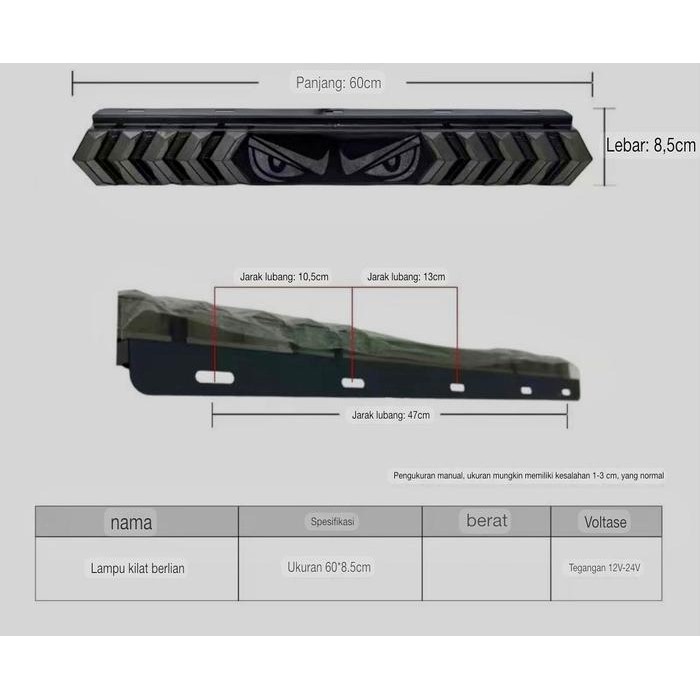 Bagus Lampu Rem Belakang Truk 12-24 Volt Panjang 60Cm Nyala Rgb / Stop Lamp Led Truck 12 Volt - 24