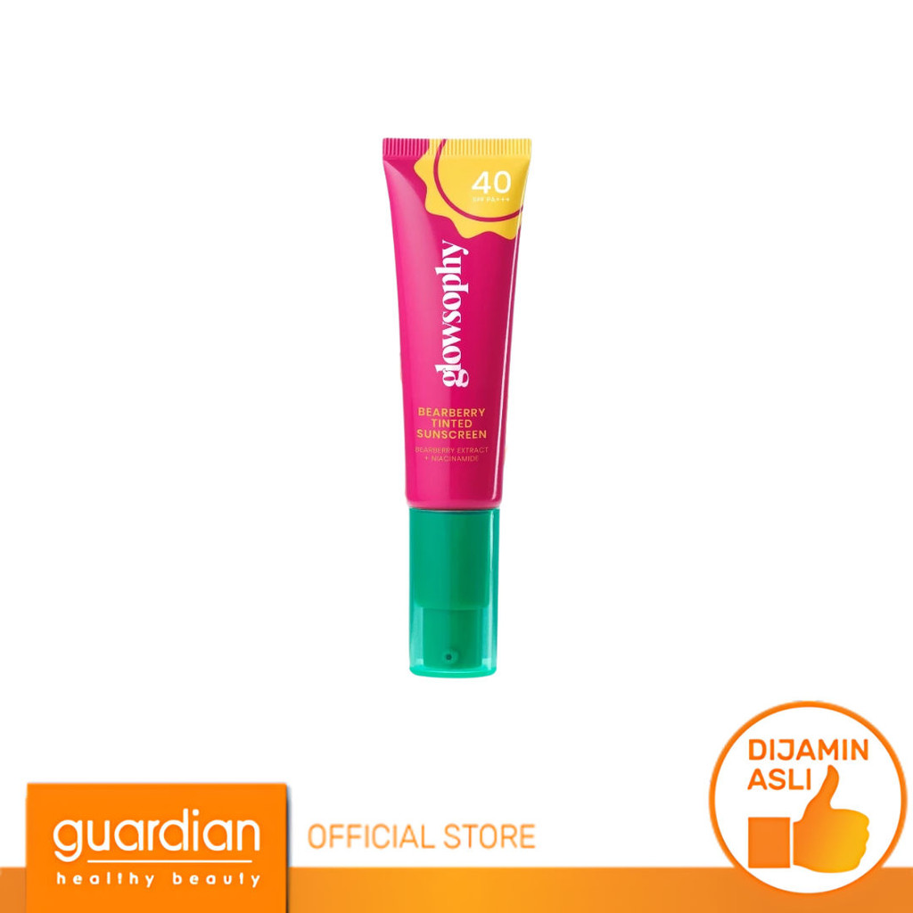 Glowsophy Bearberry Tinted Sunscreen SPF 40 PA+++ - Pore-Blurring & Tone Up Sunblock Wajah 30Ml