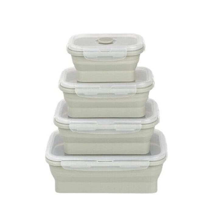 

Kotak Makan Siang Silikon/ Wadah Penyimpanan Makanan Lipat Dilipat Silikon Kitchenware