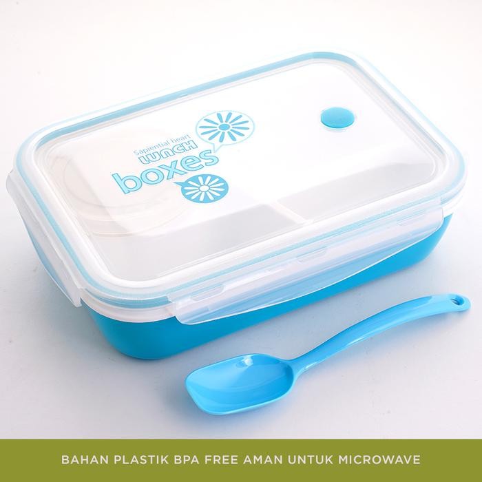 

Yooyee 415 Kotak Makan 4 sekat dengan mangkok sup plastik sayur Kitchenware Sendok Wadah