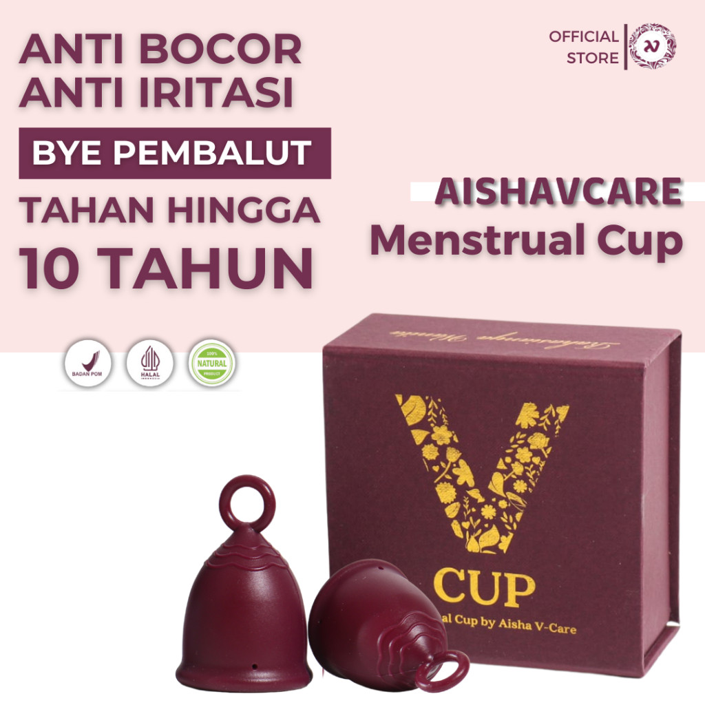 layla MENSTRUAL CUP ANTI BOCOR BY AISHA V CARE MADE FROM 100% MEDICAL GRADE SILICONE