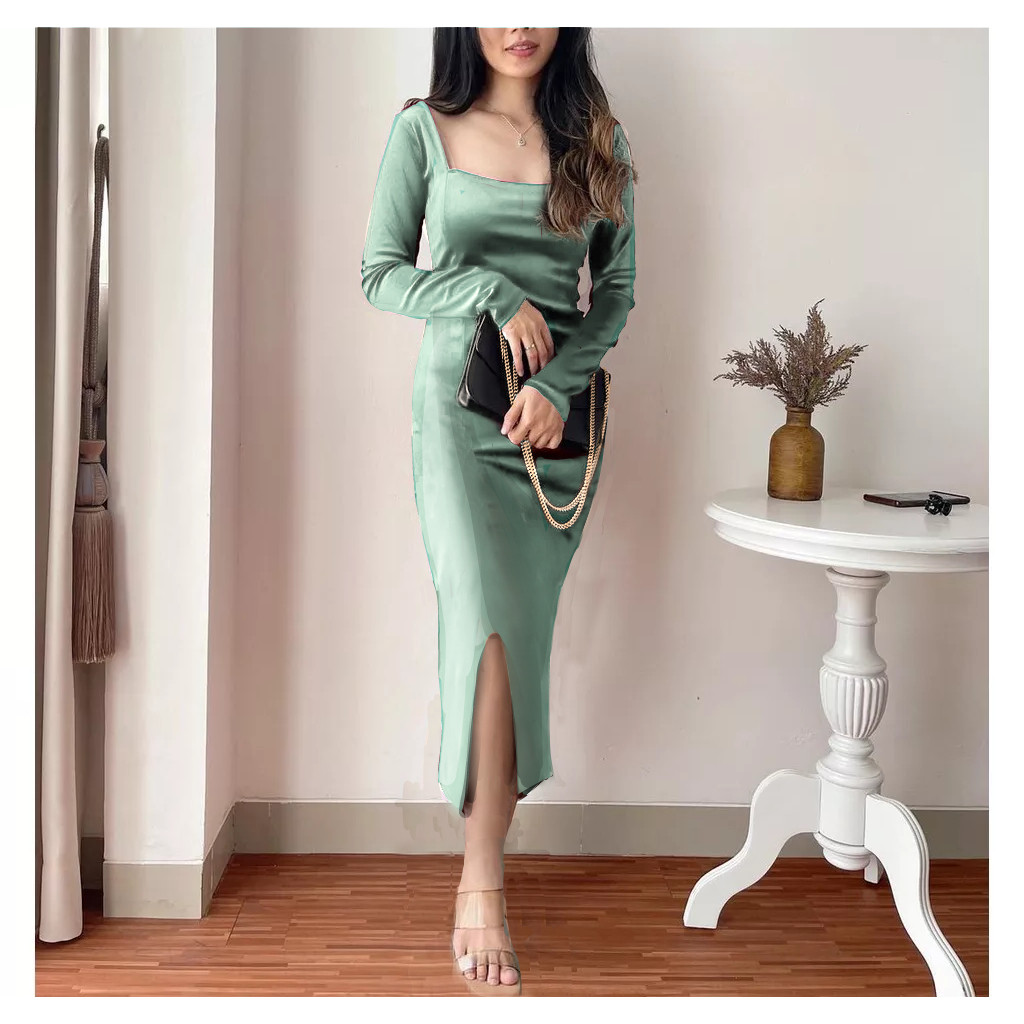Dres Wanita Brokat Selutut Kristen Korean Style Viral Gaun Prmpuan Dewasa Natalan Keluaran 2025