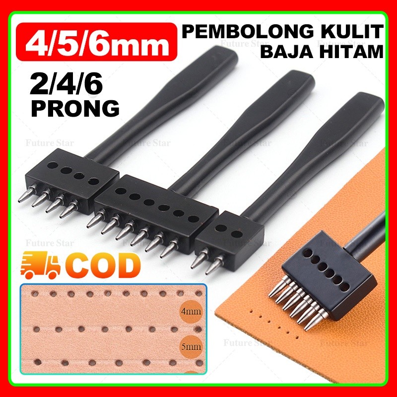 

Alat Pembolong Kulit Metal 3 in 1 Pelubang Kulit Plong Kulit Leathercraft Hole Punches Tool Hollow