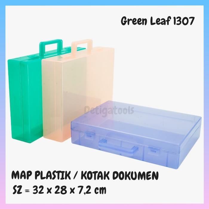 

KOTAK DOKUMEN A4 WARNA / KOTAK PLASTIK UNTUK KERTAS A4 / MAP TRANSPARANT STATIONARY GREEN LEAF 1307