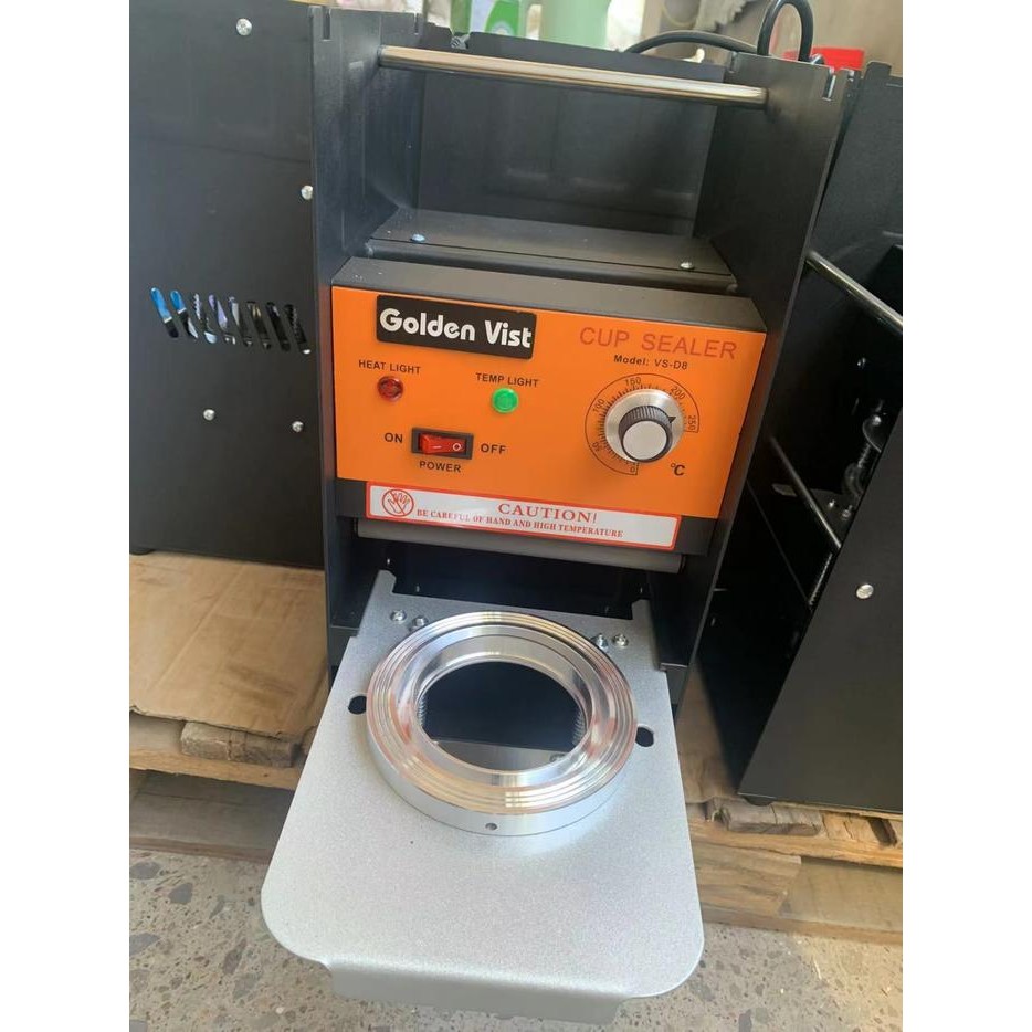 Mesin Cup Sealer Golden Vist D8. Mesin Press Gelas Minum 12 - 22 Oz