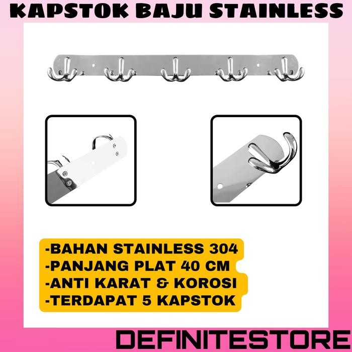 Gantungan Baju Kamar Mandi Stainless Gantungan Baju Dinding Kapstok Stainless Rak Gantungan Baju