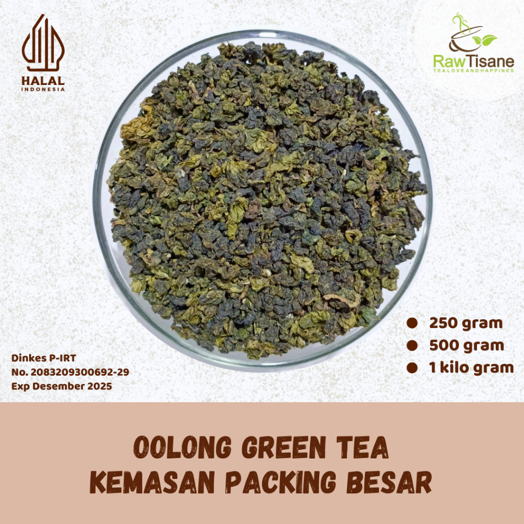

RAW TISANE Oolong Green Tea / Special Oolong Green Tea / Teh Hijau Oolong Isi 1 Kg