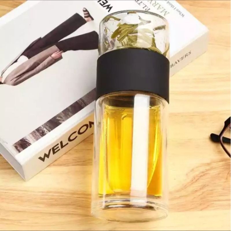 

Tea Filter Drinking Bottle Double Wall 230 ML / Botol Minum Penyaring Teh