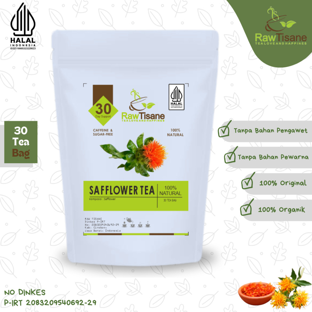 

RAW TISANE Safflower Tea : Teh Celup Bunga Safflower Isi 30 Tea Bag