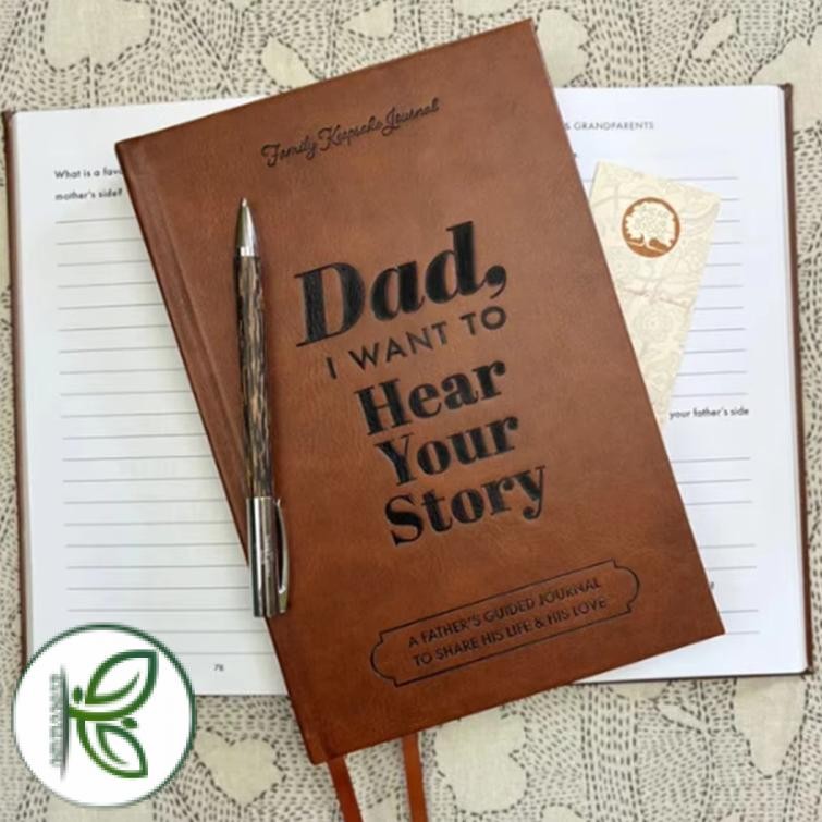 

BOKME Buku Jurnal Leather Journal Personalized Father Guided Notebook - BK3