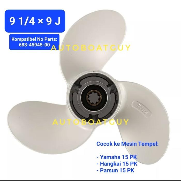 PROPELLER / BALING / KIPAS MESIN TEMPEL YAMAHA 9.9 - 15 PK / HP