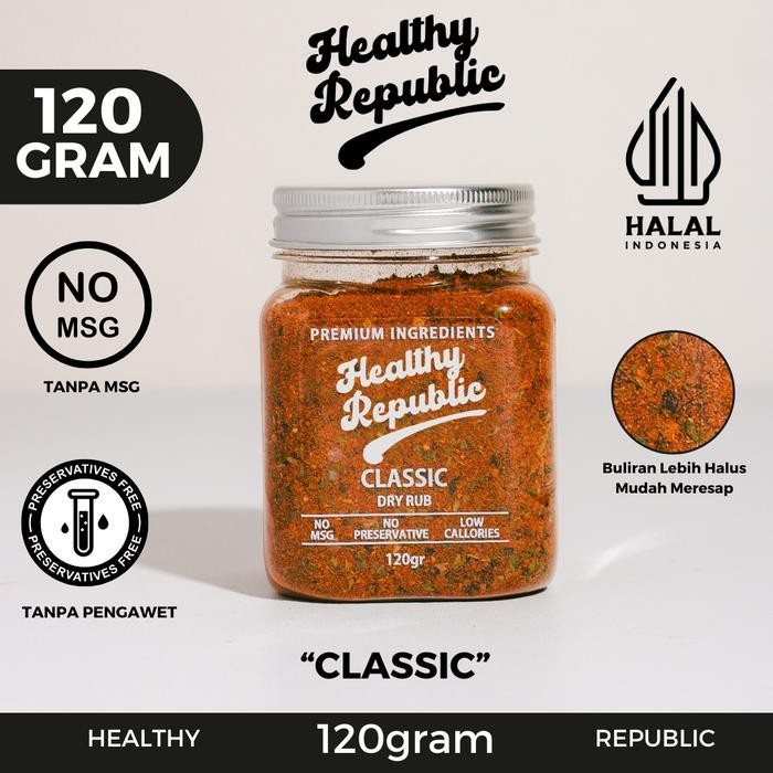 

Healthy Republic Bumbu Marinasi Dry Rub 120Gram Serba Guna No MSG Rempah Ayam Sapi [ CLASSIC ]