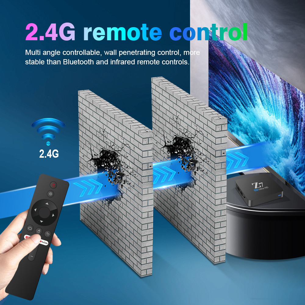 Z7 Android10.0 TV Box Allwinner H313 AndroidTV 2GB 8GB 2.4G/5G Dual WiFi 4K HD Media Player Smart Se