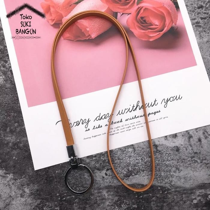 

Tali Lanyard Name Tag ID Card Strap PU Leather PLAIN Deluxe NT-007