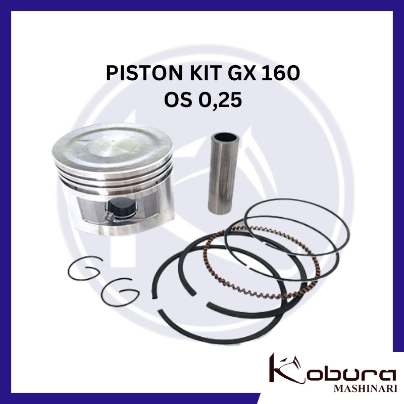 Piston Kit Assy Engine GX160 OS 0,25 Piston Complete Ring Set Mesin Bensin Tipe GX 160 OVERSIZE 0,25